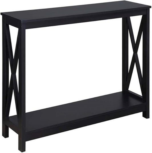 Convenience Concepts Oxford Console Table 39.5" - Sofa Table with Storage Shelf, Transitional Entryway Hall Table for Living Room and Bedroom, Display Foyer Table, Black-NeatNest