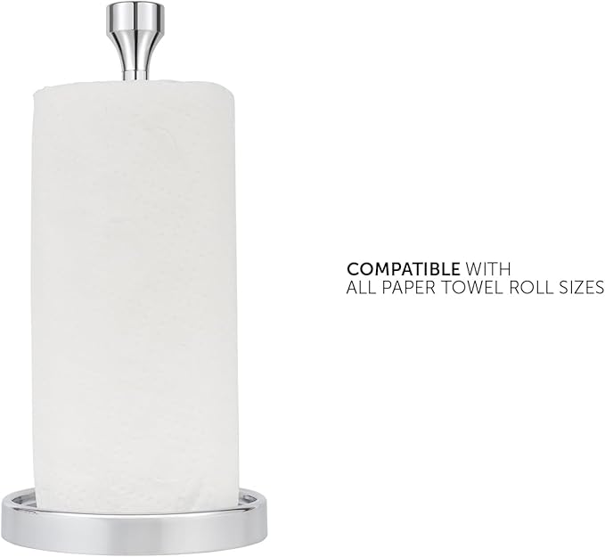 Ivilon Countertop Paper Towel Holder - Modern Bell End Minimalist Design - Color Chrome-NeatNest