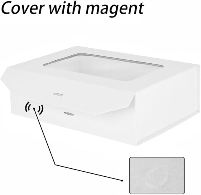 3 Pcs White Extra Large Gift Box for Presents with Ribbon 16.5x13x5.3 Inches Clear Gift Box with Window Magnetic Closure Gift Boxes with Lids-NeatNest
