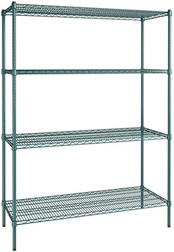 21" x 54" NSF Green Epoxy 4-Shelf Kit with 74" Posts, Heavy Duty Storage Shelving, Wire Shelving Kit, NSF Commercial Storage Rack Unit
