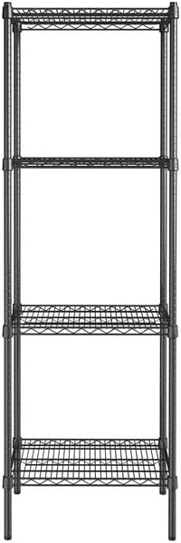 18" x 24" NSF Black Epoxy 4-Shelf Kit with 74" Posts, Heavy Duty Storage Shelving, Wire Shelving Kit, NSF Commercial Storage Rack Unit