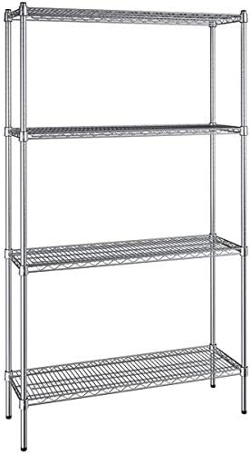 14" x 42" NSF Chrome 4-Shelf Kit with 74" Posts, Heavy Duty Storage Shelving, Wire Shelving Kit, NSF Commercial Storage Rack Unit