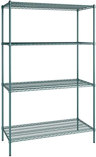 24" x 54" NSF Green Epoxy 4-Shelf Kit with 86" Posts, Heavy Duty Storage Shelving, Wire Shelving Kit, NSF Commercial Storage Rack Unit