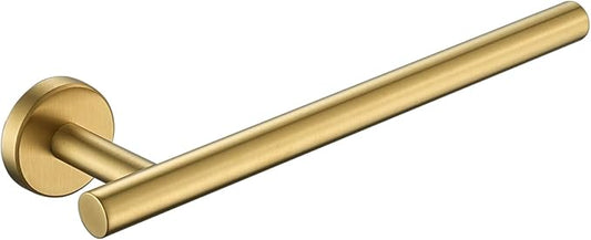JQK Hand Towel Bar Gold, 10 Inch Thicken 0.8mm 304 Stainless Steel Bathroom Hand Towel Holder, 9 Inch Useable Length Wall Mount, Brushed Gold, THH110L9-BG