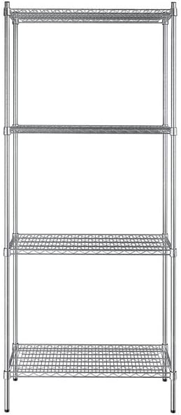 18" x 36" NSF Stainless Steel 4-Shelf Kit with 86" Posts, Heavy Duty Storage Shelving, Wire Shelving Kit, NSF Commercial Storage Rack Unit