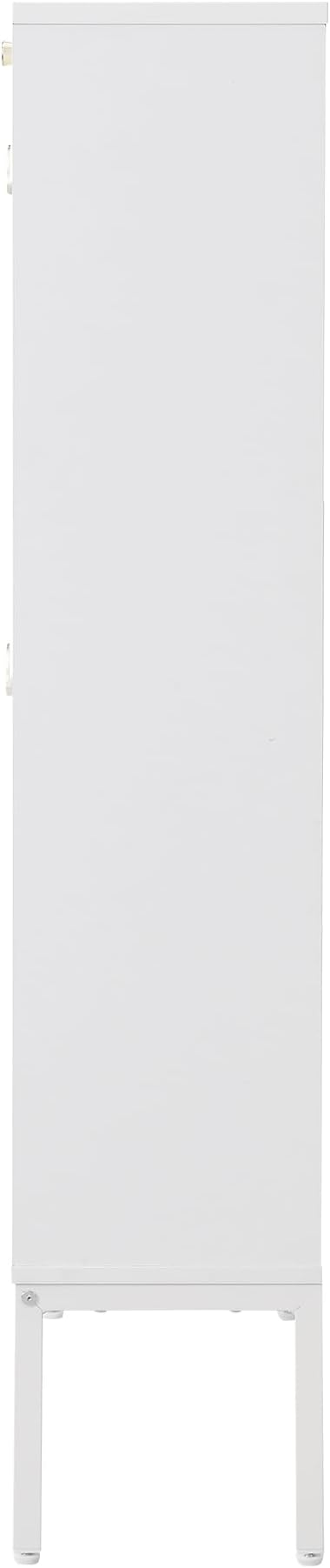 XIAO WEI Shoe Cabinet, Shoe Storage Organizer Cabinet with 2 Flip Half Moon Line Doors, Freestanding Shoe Rack with Adjustable Shelf for Entryway（White-NeatNest