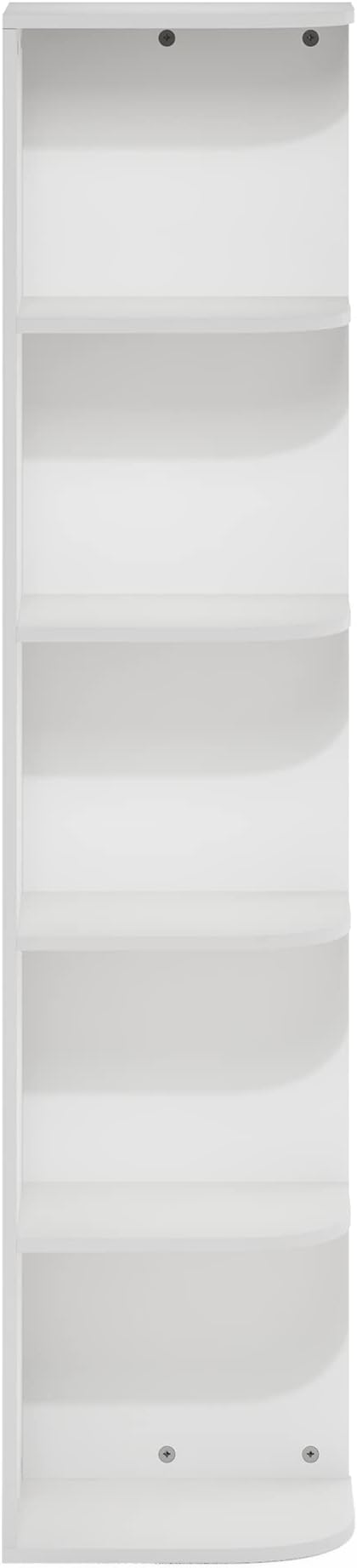 Furinno Pasir 5-Tier Corner Open Shelf Bookcase, White-NeatNest