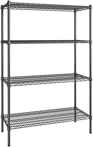 18" x 42" NSF Black Epoxy 4-Shelf Kit with 64" Posts, Heavy Duty Storage Shelving, Wire Shelving Kit, NSF Commercial Storage Rack Unit