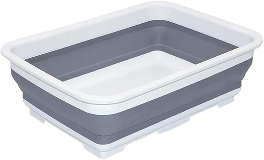 Collapsible Dish Pans – 10L (2.6 Gal) Foldable Sink Tub, 14.5'' x 10.5'' x 5", Compact and Space-Saving Multiuse Foldable Basin for Dish Washing, Camping, RV and Vegetable Cleaning-NeatNest