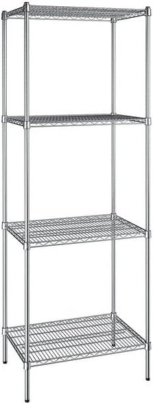 21" x 30" NSF Chrome 4-Shelf Kit with 86" Posts, Heavy Duty Storage Shelving, Wire Shelving Kit, NSF Commercial Storage Rack Unit