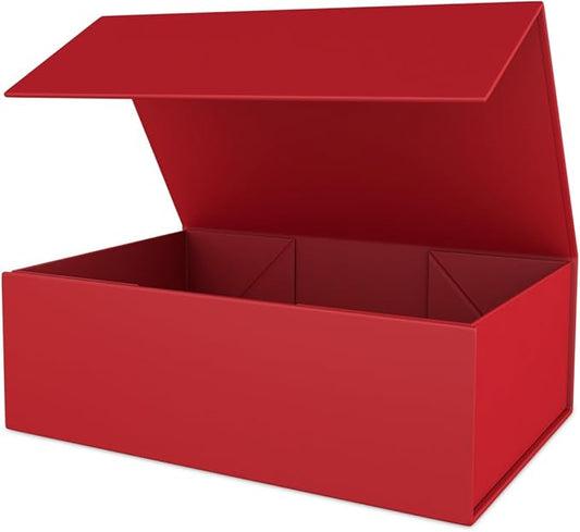 Gift Boxe 12" x 6" x 4" with Magnetic Closure Lid Gift Boxes for Presents,Bridesmaid Gifts Box,Cute Box,Birthday Gift box,Luxury for Gift Packaging, Magnetic Gift Box for Wrapping Gifts (Red)-NeatNest