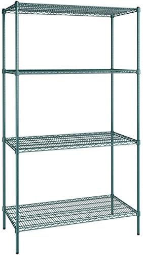 24" x 48" NSF Green Epoxy 4-Shelf Kit with 86" Posts, Heavy Duty Storage Shelving, Wire Shelving Kit, NSF Commercial Storage Rack Unit