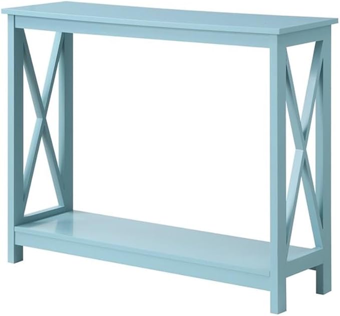 Convenience Concepts Oxford Console Table 39.5" - Sofa Table with Storage Shelf, Transitional Entryway Hall Table for Living Room and Bedroom, Display Foyer Table, Sea Foam Blue-NeatNest