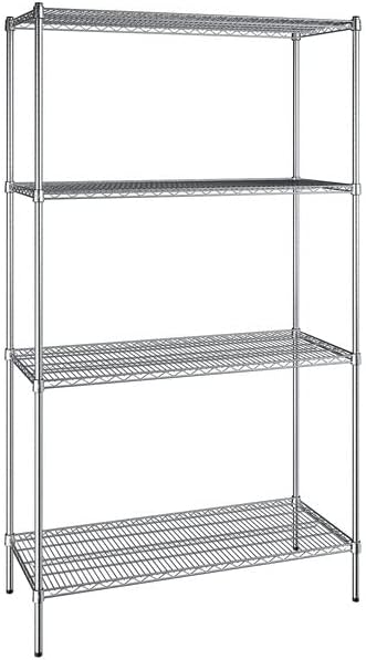 21" x 48" NSF Chrome 4-Shelf Kit with 86" Posts, Heavy Duty Storage Shelving, Wire Shelving Kit, NSF Commercial Storage Rack Unit