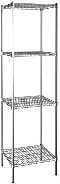 21" x 24" NSF Chrome 4-Shelf Kit with 86" Posts, Heavy Duty Storage Shelving, Wire Shelving Kit, NSF Commercial Storage Rack Unit