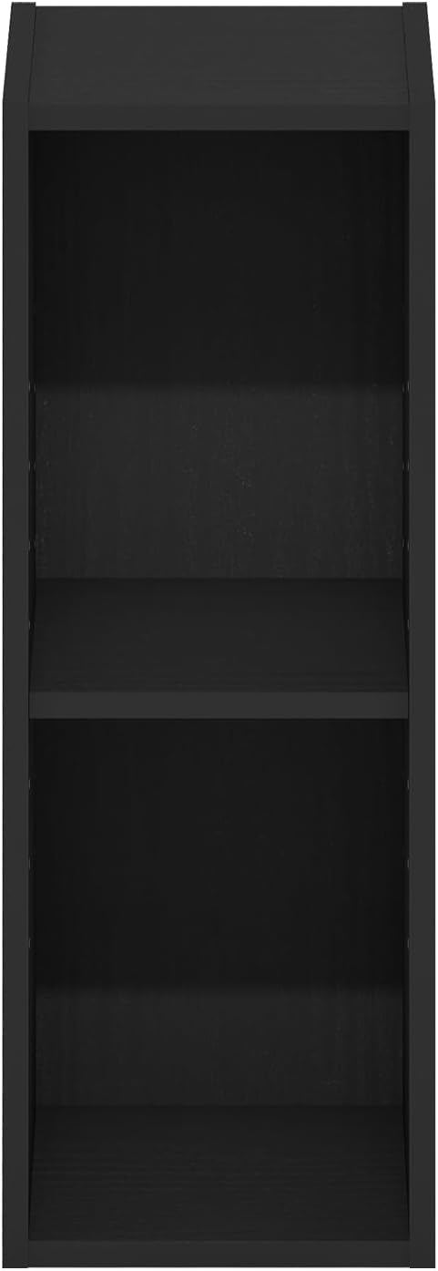 Furinno Fulda 2-Tier Space Saving Storage Shelf Bookcase, 8-Inch Width, Blackwood-NeatNest