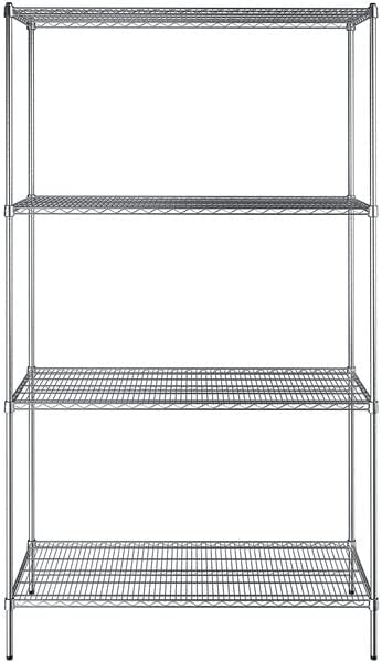 24" x 54" NSF Chrome 4-Shelf Kit with 96" Posts, Heavy Duty Storage Shelving, Wire Shelving Kit, NSF Commercial Storage Rack Unit