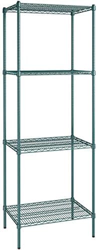 21" x 30" NSF Green Epoxy 4-Shelf Kit with 86" Posts, Heavy Duty Storage Shelving, Wire Shelving Kit, NSF Commercial Storage Rack Unit