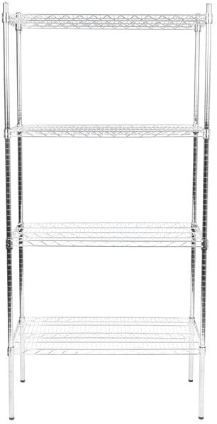 18" x 36" NSF Chrome 4-Shelf Kit with 74" Posts, Heavy Duty Storage Shelving, Wire Shelving Kit, NSF Commercial Storage Rack Unit