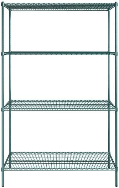 24" x 54" NSF Green Epoxy 4-Shelf Kit with 86" Posts, Heavy Duty Storage Shelving, Wire Shelving Kit, NSF Commercial Storage Rack Unit