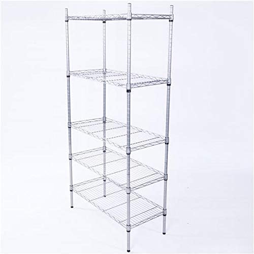 5 Tier Adjustable Storage Shelf Metal Storage Rack Wire Shelving Unit Storage Shelves Metal for Pantry Closet Kitchen Laundry (Silver-5)
