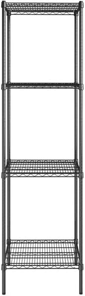 24" x 24" NSF Black Epoxy 4-Shelf Kit with 86" Posts, Heavy Duty Storage Shelving, Wire Shelving Kit, NSF Commercial Storage Rack Unit