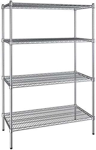21" x 42" NSF Chrome 4-Shelf Kit with 64" Posts, Heavy Duty Storage Shelving, Wire Shelving Kit, NSF Commercial Storage Rack Unit