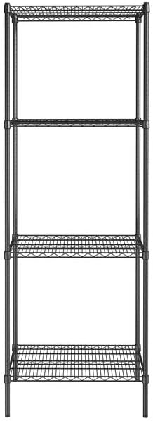 21" x 30" NSF Black Epoxy 4-Shelf Kit with 86" Posts, Heavy Duty Storage Shelving, Wire Shelving Kit, NSF Commercial Storage Rack Unit