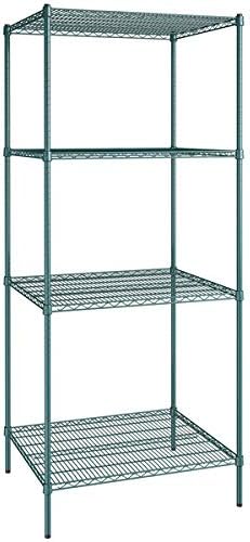 30" x 36" NSF Green Epoxy 4-Shelf Kit with 86" Posts, Heavy Duty Storage Shelving, Wire Shelving Kit, NSF Commercial Storage Rack Unit