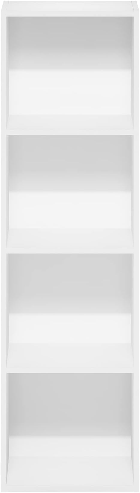 Furinno Luder Bookcase / Book / Storage, 4-Tier Cube,White-NeatNest