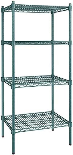 18" x 24" NSF Green Epoxy 4-Shelf Kit with 54" Posts, Heavy Duty Storage Shelving, Wire Shelving Kit, NSF Commercial Storage Rack Unit