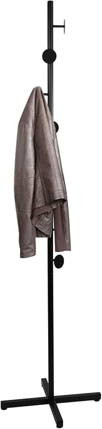Coat Rack Freestanding, Black Coat Tree With 8 Hooks Metal Coat Stand for Entryway,Hallway, Bedroom, Office for Coats, Hanging Clothes, Jacket, Hats, Bags-NeatNest