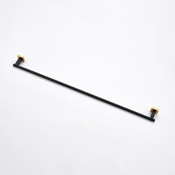 Miyili Bathroom Single Towel Bar 36-Inch Stainless Steel Bath Towel Rack Holder Wall Mount Black & Gold, A02BG90A