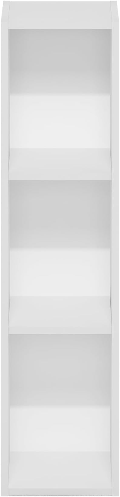 Furinno Fulda 3-Tier Space Saving Storage Shelf Bookcase, 8-Inch Width, White-NeatNest