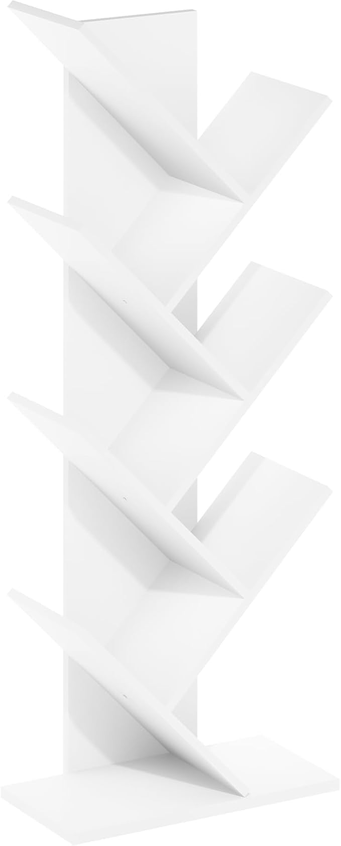 Furinno Tree Bookshelf 7-Tier Floor Standing Tree Bookcase, White-NeatNest