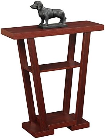 Convenience Concepts Newport V Console Table 31.5" - Modern Sofa Table with Storage Shelves, Narrow Entryway Hall Table for Living Room, Mahogany-NeatNest