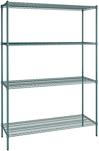 21" x 60" NSF Green Epoxy 4-Shelf Kit with 86" Posts, Heavy Duty Storage Shelving, Wire Shelving Kit, NSF Commercial Storage Rack Unit