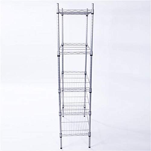 5 Tier Adjustable Storage Shelf Metal Storage Rack Wire Shelving Unit Storage Shelves Metal for Pantry Closet Kitchen Laundry (Silver-5)