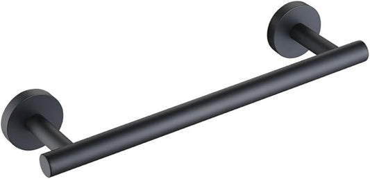 KES 9.6 Inches Matte Black Hand Towel Bar Bathroom Towel Holder Kitchen Dish Cloths Hanger SUS304 Stainless Steel RUSTPROOF Wall Mount, Total Length 12 Inch, A2000S30-BK