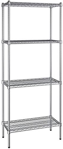 14" x 30" NSF Chrome 4-Shelf Kit with 74" Posts, Heavy Duty Storage Shelving, Wire Shelving Kit, NSF Commercial Storage Rack Unit