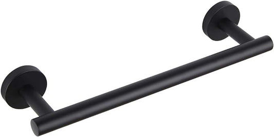 GERZ Contemporary 12-Inch Towel Bar Bath Hand Towel Holder SUS 304 Stainless Steel Wall Mounted Bathroom Organizer Matte Black AG1101C30.5-BK
