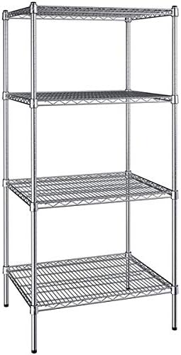 24" x 30" NSF Chrome 4-Shelf Kit with 64" Posts, Heavy Duty Storage Shelving, Wire Shelving Kit, NSF Commercial Storage Rack Unit