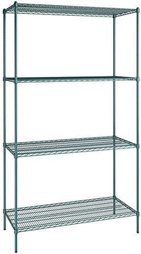 24" x 54" NSF Green Epoxy 4-Shelf Kit with 96" Posts, Heavy Duty Storage Shelving, Wire Shelving Kit, NSF Commercial Storage Rack Unit