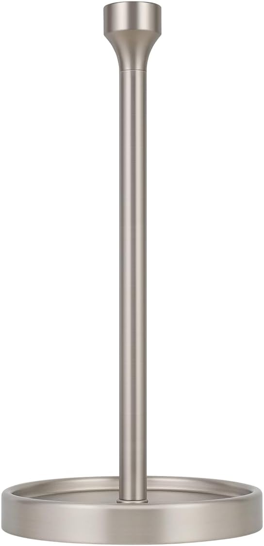 Ivilon Countertop Paper Towel Holder - Modern Bell End Minimalist Design - Color Brushed Nickel-NeatNest