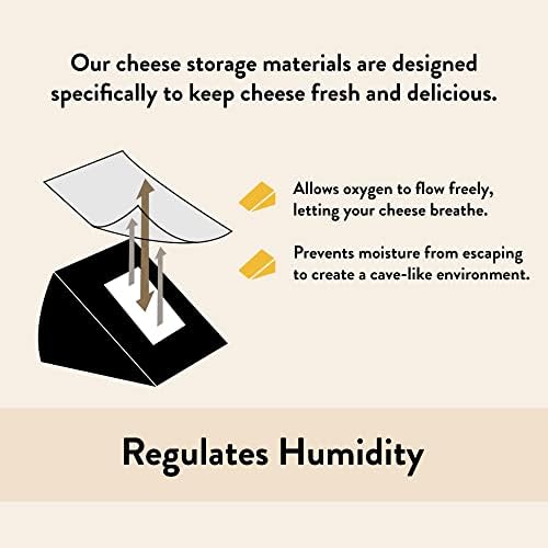 Formaticum - 45-Pack Cheese Storage Bags - 6.25 x 11 Wax Paper Bags to Keep Cheese or Charcuterie Fresh - Professional Grade Cheese Paper for Wrapping Cheese - Porous Brown Paper Bags From France