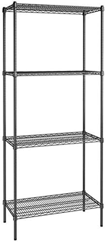 18" x 36" NSF Black Epoxy 4-Shelf Kit with 86" Posts, Heavy Duty Storage Shelving, Wire Shelving Kit, NSF Commercial Storage Rack Unit