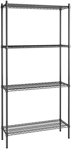 14" x 42" NSF Black Epoxy 4-Shelf Kit with 86" Posts, Heavy Duty Storage Shelving, Wire Shelving Kit, NSF Commercial Storage Rack Unit