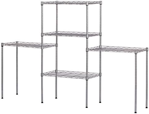 5 Tier Adjustable Storage Shelf Metal Storage Rack Wire Shelving Unit Storage Shelves Metal for Pantry Closet Kitchen Laundry (Silver13)