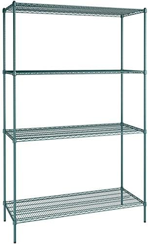 24" x 60" NSF Green Epoxy 4-Shelf Kit with 96" Posts, Heavy Duty Storage Shelving, Wire Shelving Kit, NSF Commercial Storage Rack Unit