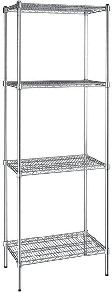 18" x 30" NSF Chrome 4-Shelf Kit with 86" Posts, Heavy Duty Storage Shelving, Wire Shelving Kit, NSF Commercial Storage Rack Unit